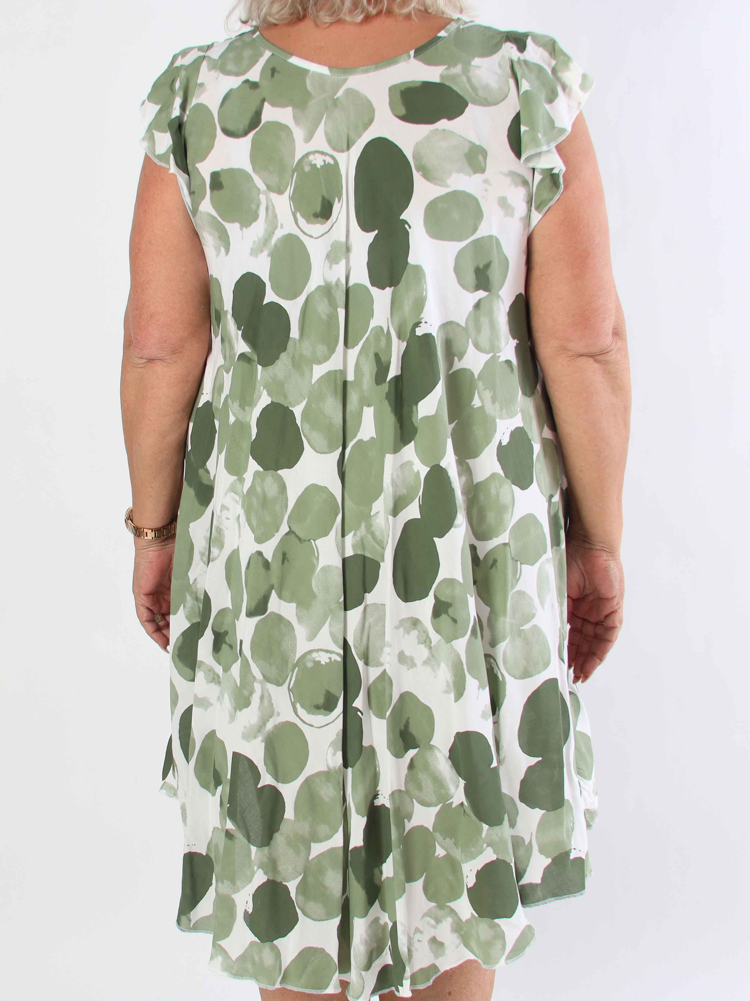 Akantha - Mönstrad plus size sommarklänning i lätt viskos